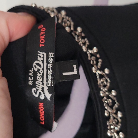 Women's mock neck dress with beading detail. Size large - Picture 3 of 8